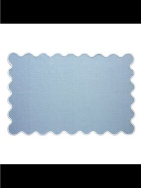 My Texas House Blue Scallop Indoor/Outdoor Layering Rug 38” x58” XL
